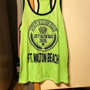 Ft Walton Beach neon green tank XL Racerback
